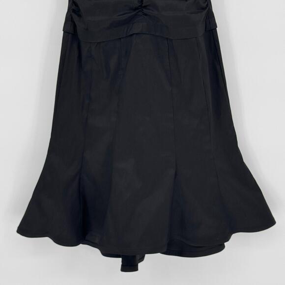 Tadashi Shoji VTG Ruched Bodice Tuxedo Dress Sz 6 Cocktail Gothic Glam Prom - Picture 7 of 9